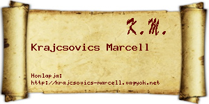 Krajcsovics Marcell névjegykártya